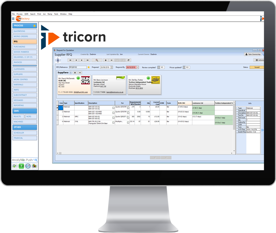 screenshot of Fitfactory Tricorn MRP